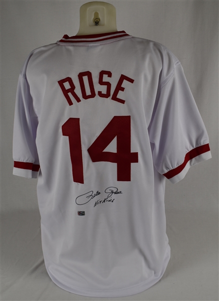 Pete Rose Autographed & Inscribed Hit King Jersey