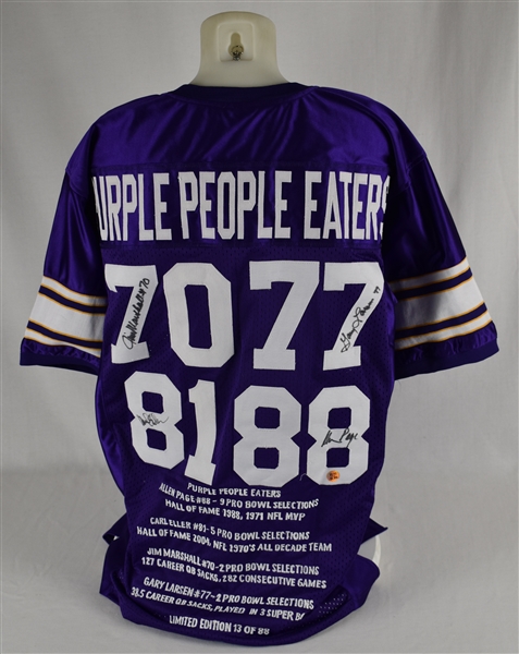 Purple People Eaters Autographed Embroidered Jersey