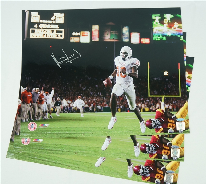Vince Young Lot of 3 Autographed Texas Longhorn 16x20 Photos 