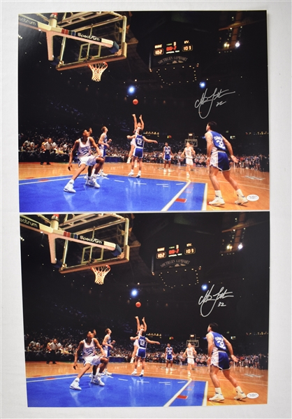 Christian Laettner Lot of 2 Autographed Duke Blue Devils 16x20 Photos 