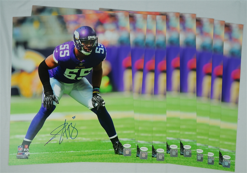 Anthony Barr Lot of 9 Autographed 16x20 Photos