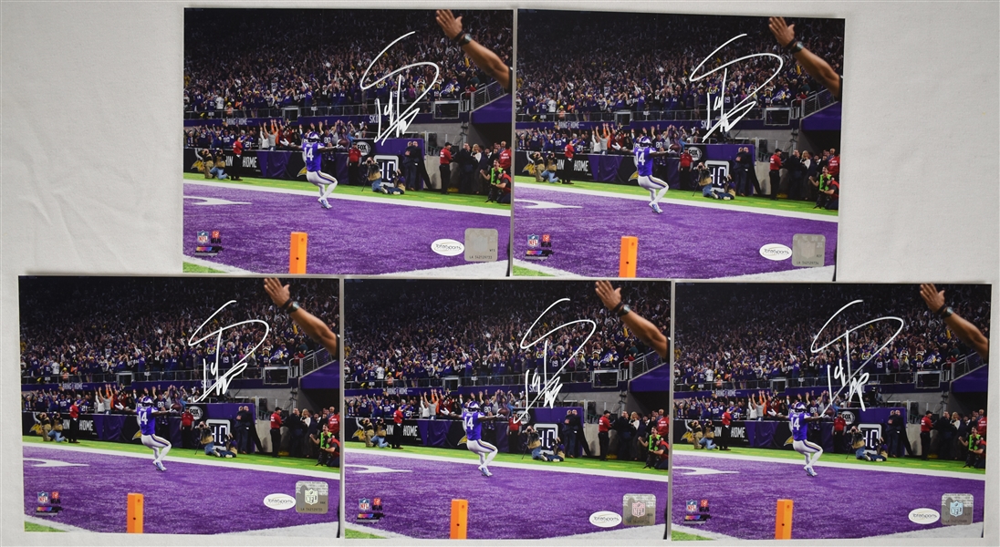 Stefon Diggs Lot of 5 Autographed 8x10 Photos 