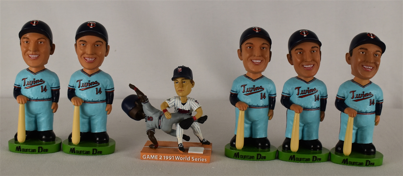 Kent Hrbek Lot of 6 Unsigned Bobbleheads w/Puckett Family Provenance  