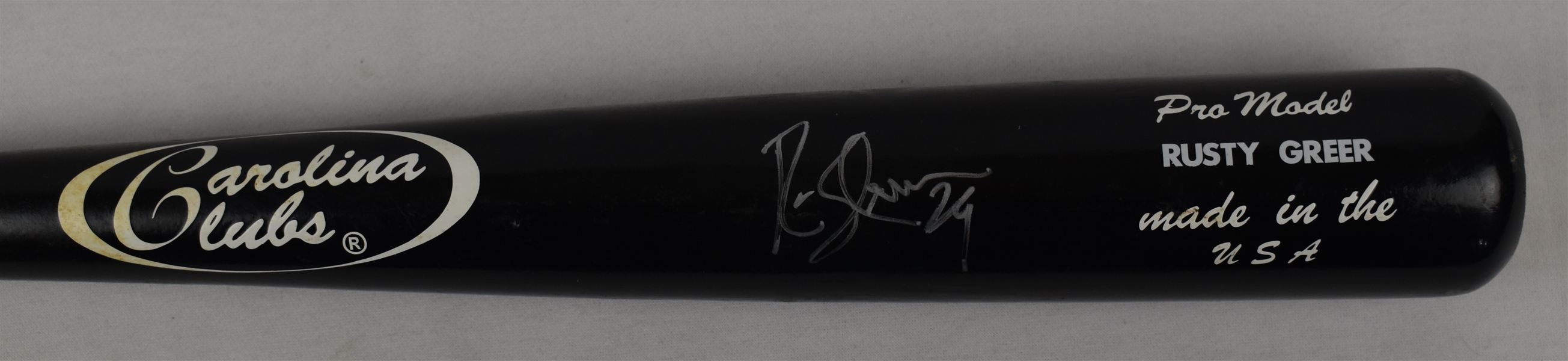 Rusty Greer Texas Rangers Game Used & Autographed Bat w/Puckett Family Provenance
