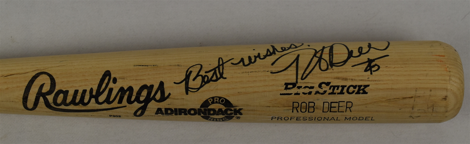Rob Deer c. 1986-90 Milwaukee Brewers Game Used & Autographed Bat w/Puckett Family Provenance