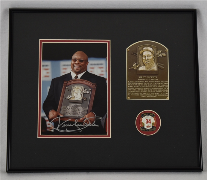 Kirby Puckett Autographed 2001 Hall of Fame Induction Limited Edition Framed Photo w/Puckett Collection LOA  