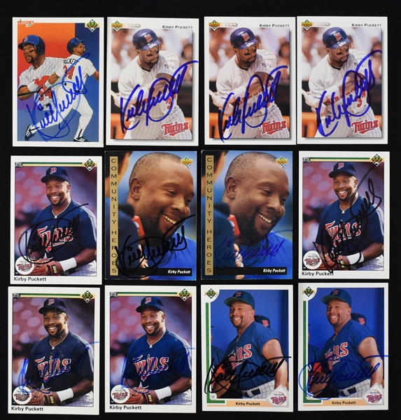Kirby Puckett Lot of 12 Autographed Upper Deck Cards w/Puckett Family Provenance