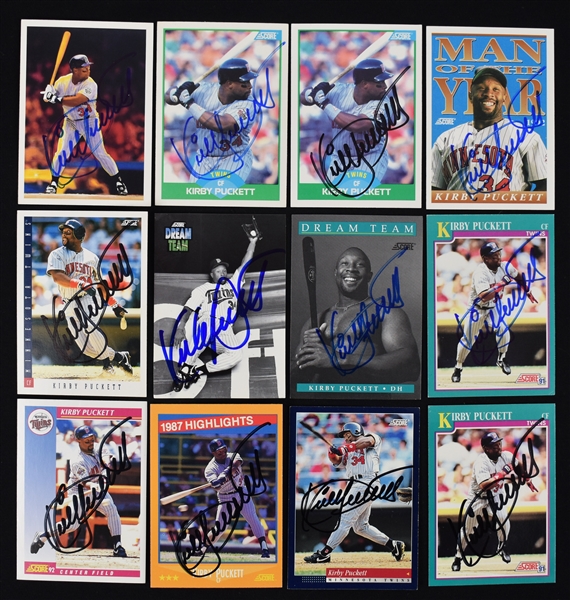 Kirby Puckett Lot of 12 Autographed Score Cards w/Puckett Family Provenance
