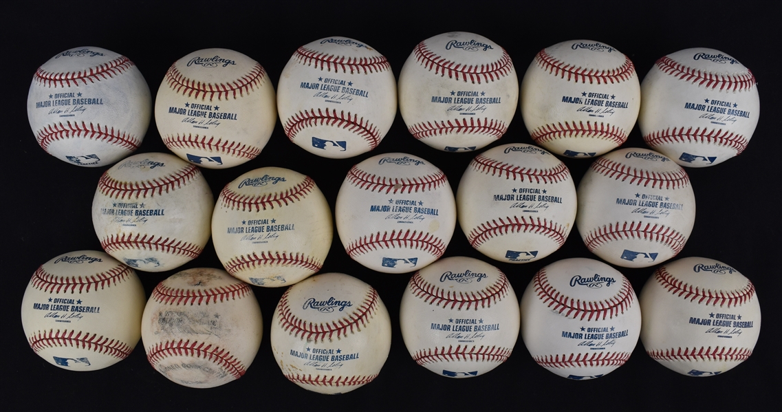 Collection of 17 Game Used Baseball