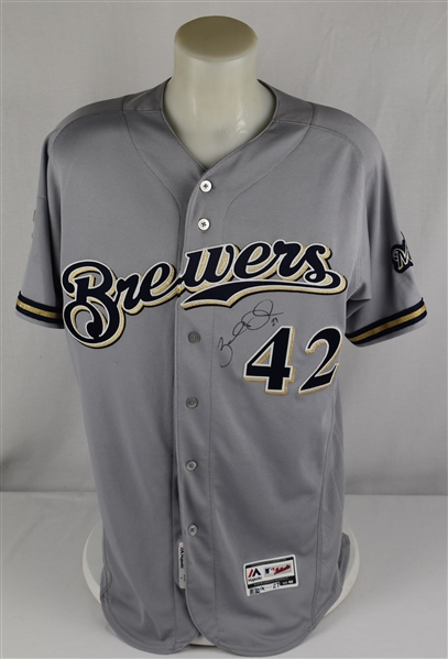 Zach Davies April 15th 2018 Milwaukee Brewers Jackie Robinson Day Game Used Jersey MLB Authentication 