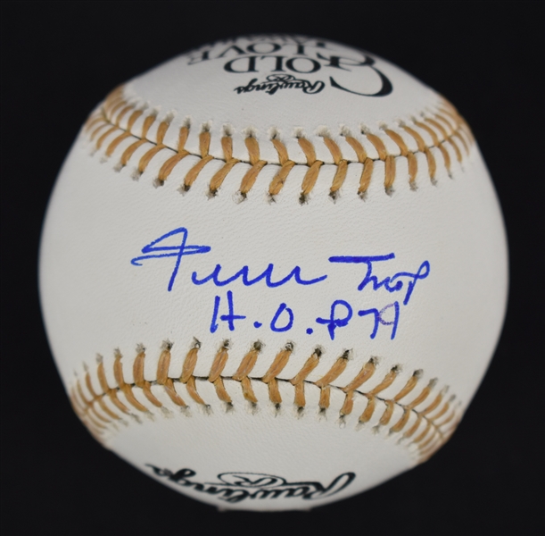 Willie Mays Autographed & Inscribed HOF Rawlings Gold Glove Baseball