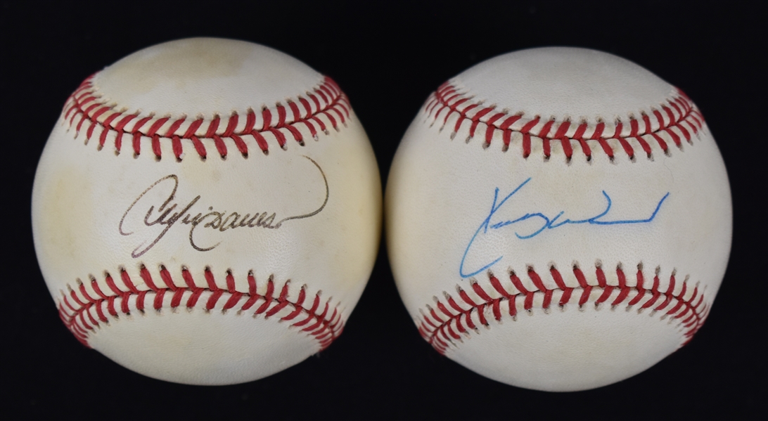 Andre Dawson & Kerry Wood Autographed Baseballs w/Puckett Family Provenance