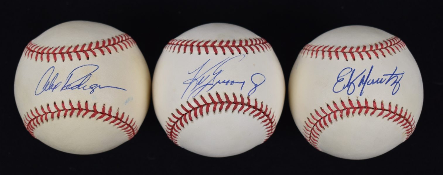 Ken Griffey Jr. Edgar Martinez & Alex Rodriguez Autographed Baseballs w/Puckett Family Provenance