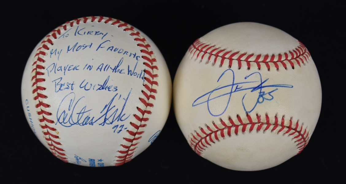 Frank Thomas & Carlton Fisk Autographed Baseballs w/Puckett Family Provenance