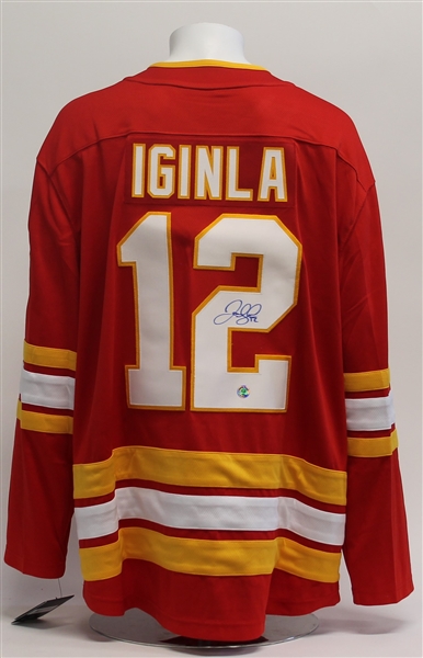 Jarome Iginla Calgary Flames Autographed Retro Alternate Fanatics Hockey Jersey