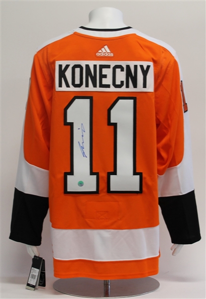 Travis Konecny Philadelphia Flyers Autographed Adidas Authentic Hockey Jersey