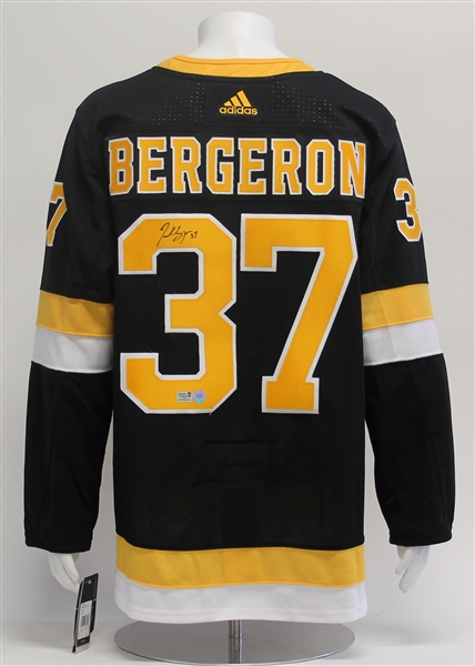 Patrice Bergeron Boston Bruins Autographed Alternate Adidas Authentic Hockey Jersey