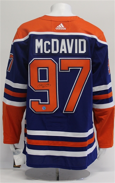 Connor McDavid Edmonton Oilers Signed Blue Alt Adidas Authentic Hockey Jersey