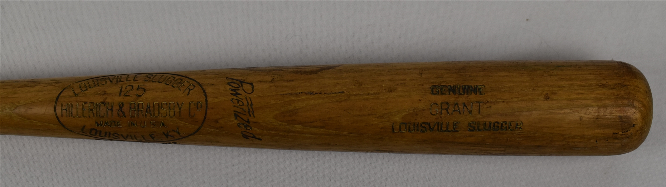 Jim Mudcat Grant c. 1958-60 Cleveland Indians Rookie Era Game Used Bat 