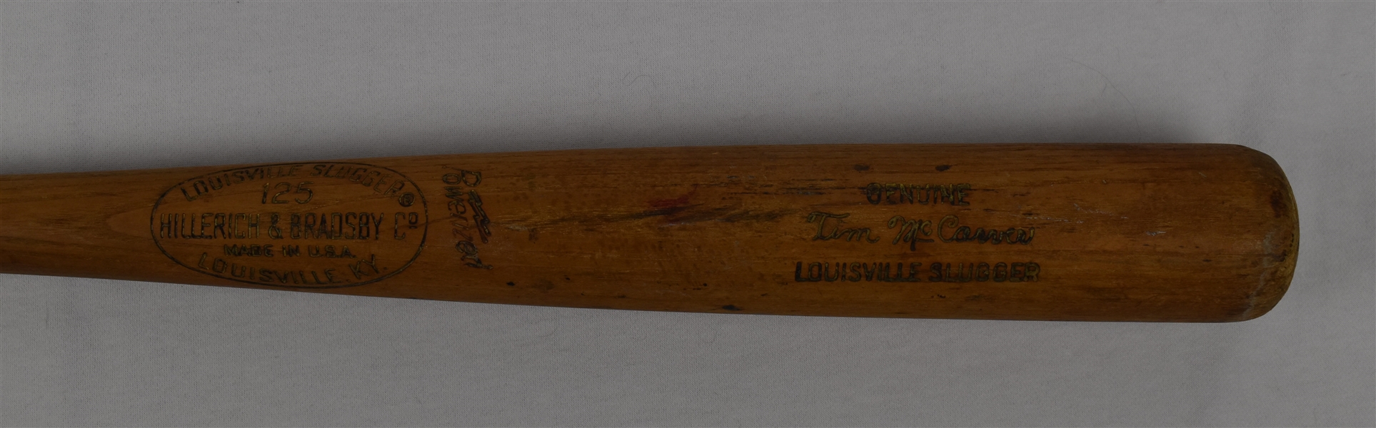 Tim McCarver c. 1965-68 St. Louis Cardinals Game Used Bat