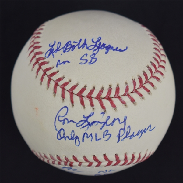 Ron LeFlore Autographed Stat Baseball SGC