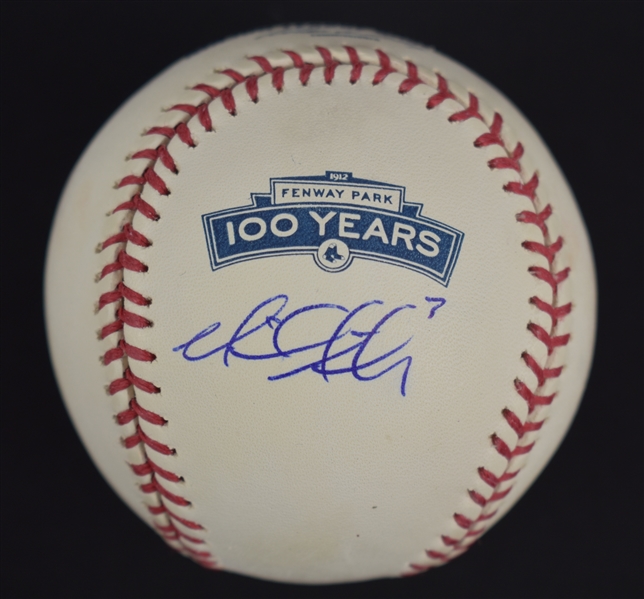 Mike Aviles Autographed Fenway 100 Year Anniversary Baseball