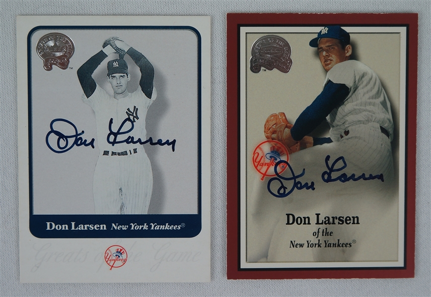 Don Larsen Fleer Greats of the Game Autographed Cards
