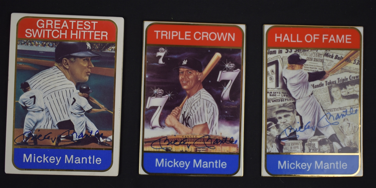 Mickey Mantle Lot of 3 Sports Impressions Ceramic Baseball Cards