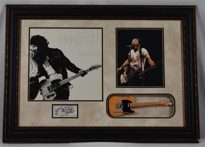 Bruce Springsteen Framed Display w/Signed Concert Ticket 