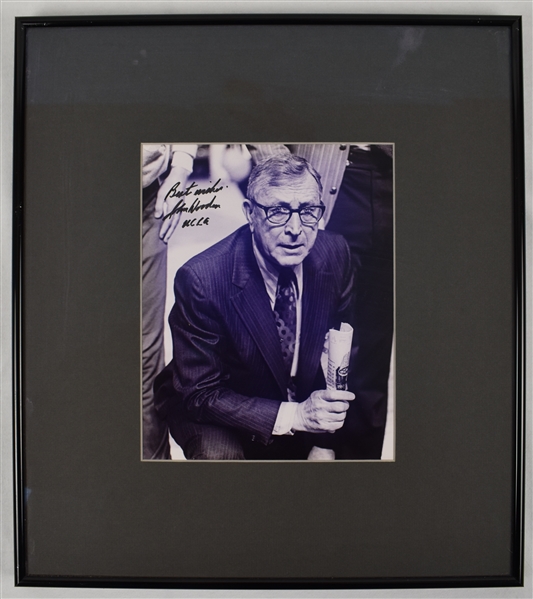 John Wooden Autographed Framed Photo