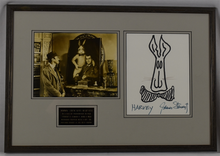 James Stewart Autographed Harvey Framed Display