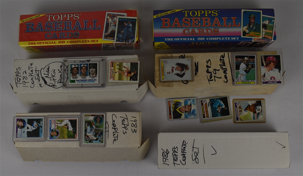 Collection of 6 Baseball Card Sets From 1979-1989