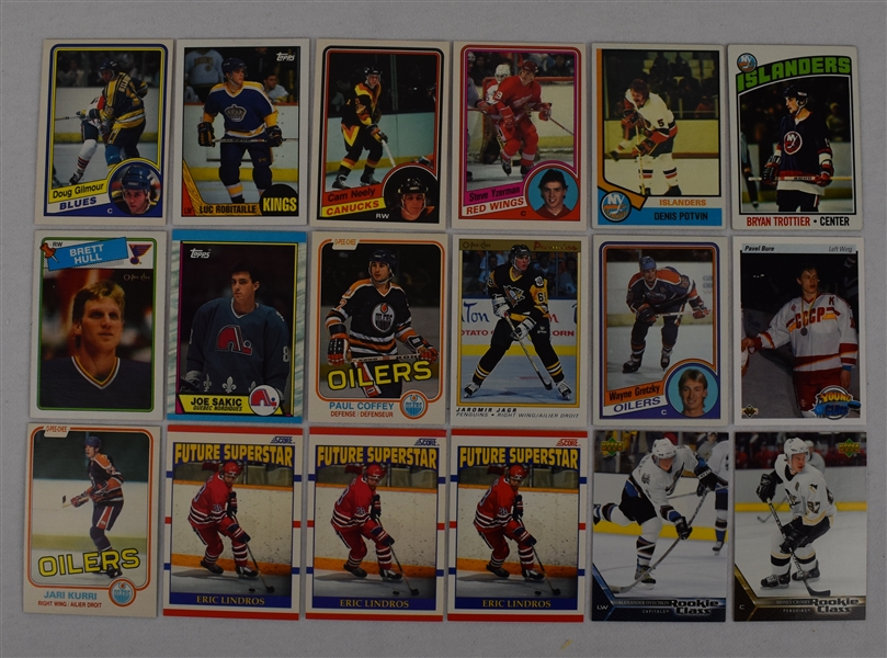 Rookie Collection of 18 Hockey Cards w/Steve Yzerman O-Pee-Chee