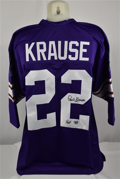 Paul Krause Autographed Minnesota Vikings Jersey