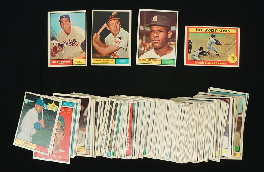 Collection of 170 Vintage 1961 Topps Baseball Cards 