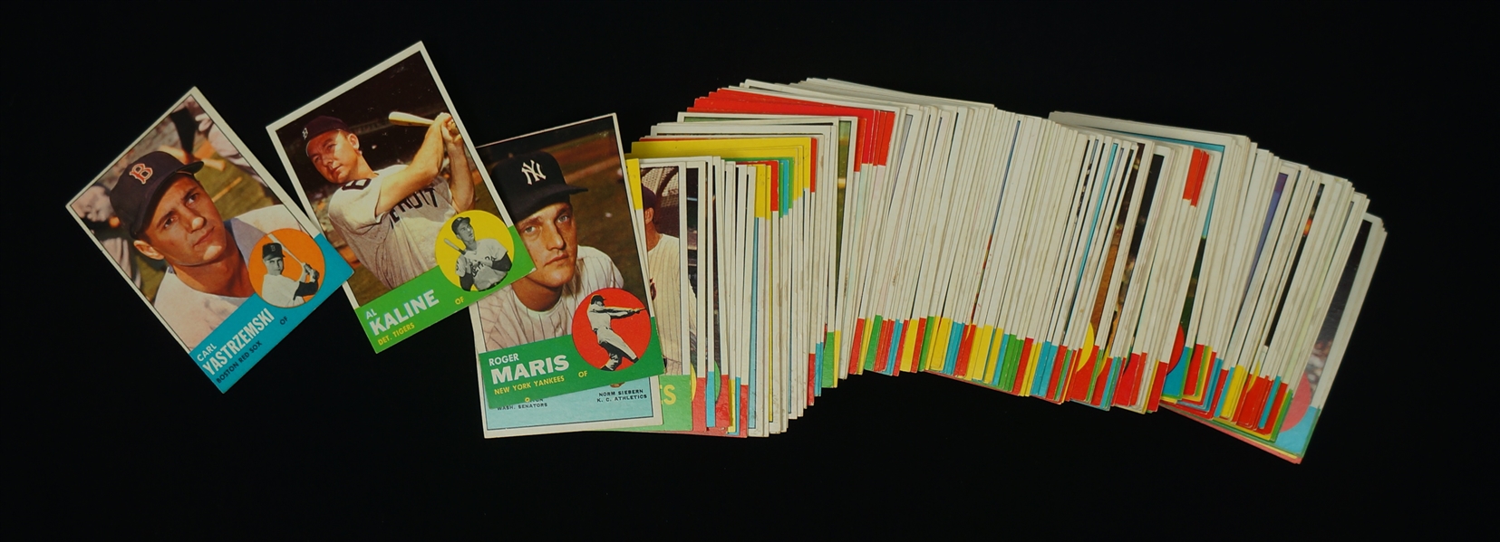 Collection of 184 Vintage 1963 Topps Baseball Cards 