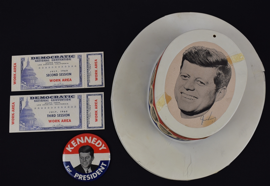 JFK Tickets Button & Hat
