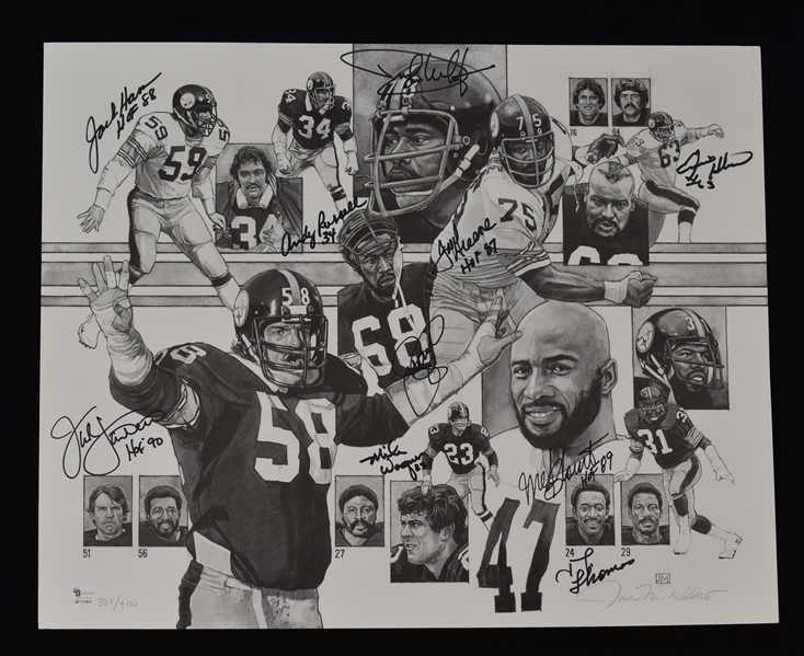 Pittsburgh Steelers Legends Autographed 16x20 Limited Edition Lithograph #381/400