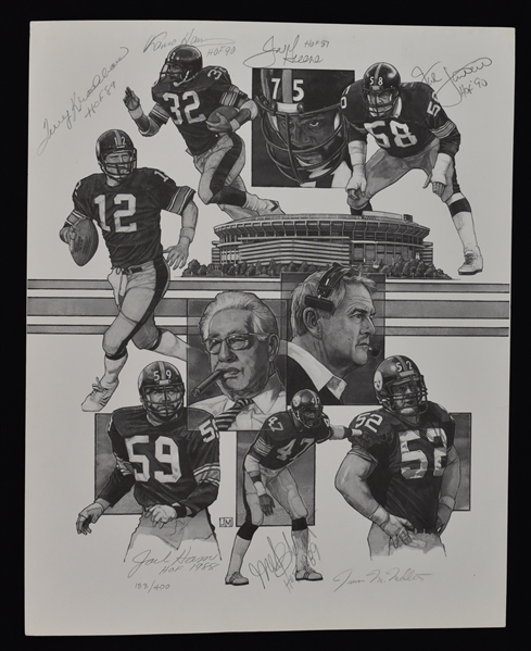 Pittsburgh Steelers Legends Autographed 16x20 Limited Edition Lithograph #183/400