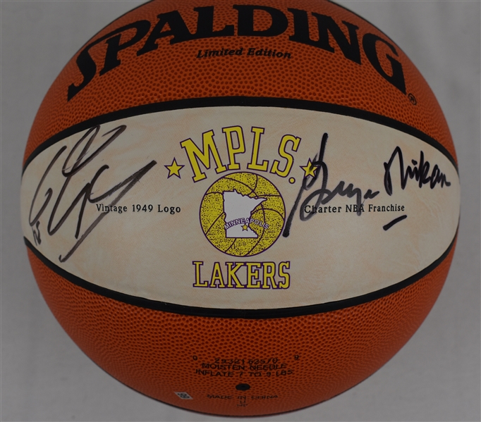 George Mikan & Shaquille ONeal Autographed Minneapolis Lakers Basketball