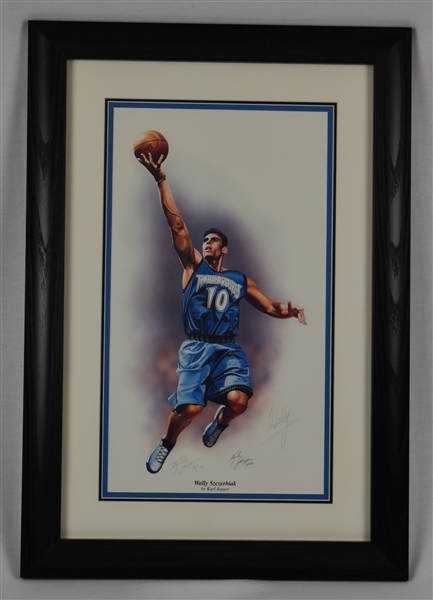 Wally Szczerbiak Autographed & Framed Karl Jaeger Limited Edition Lithograph