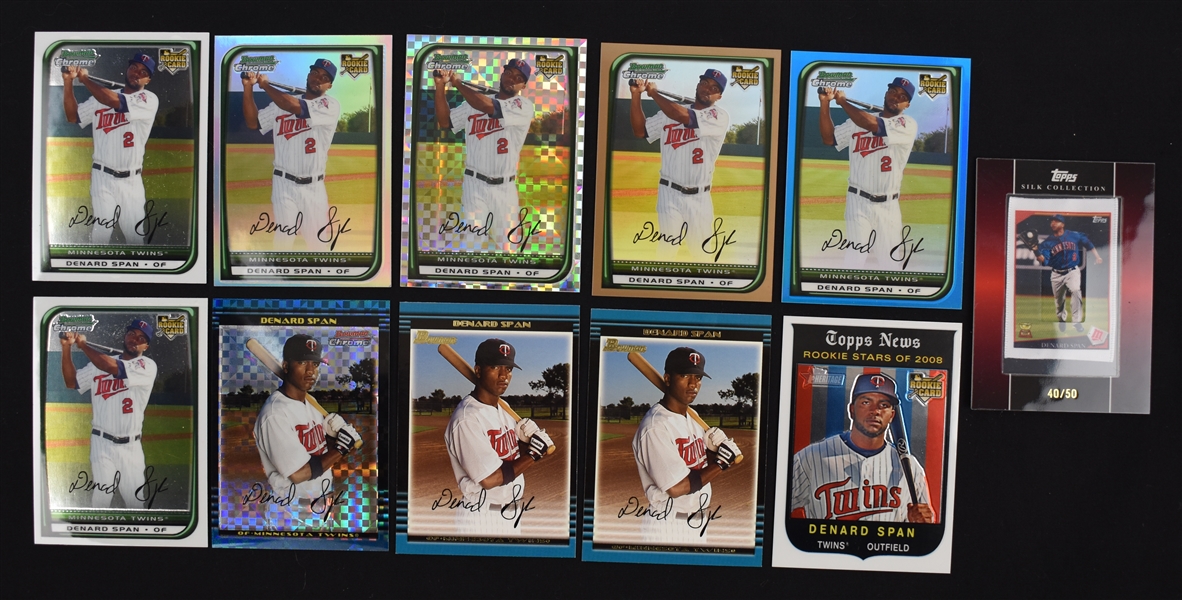 Denard Span Collection of Limited Edition Rookie Cards w/4 Limited Edition Refractors