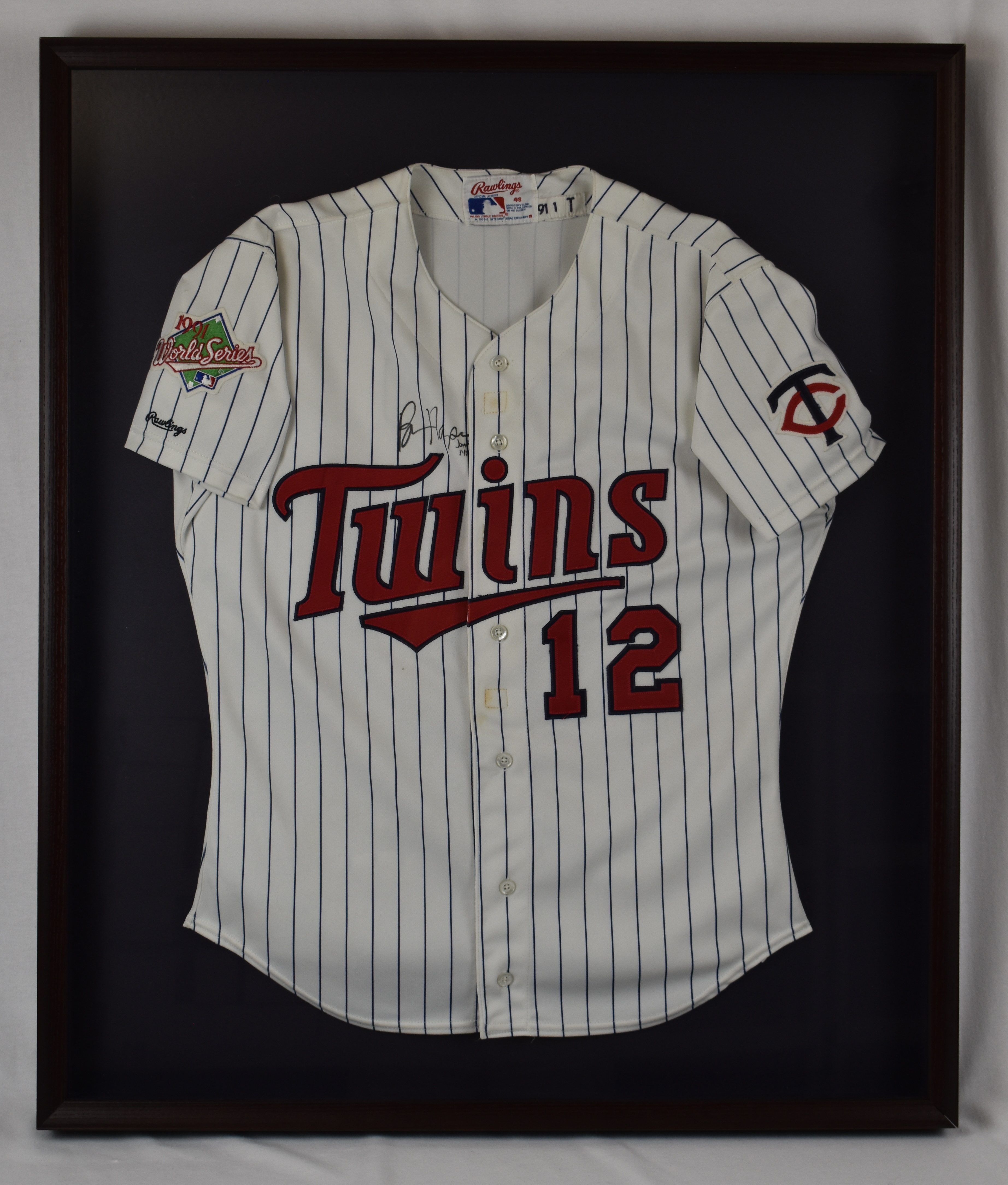 Lot Detail - Brian Harper 1991 World Series Game Used Jersey w/Twins Team  Letter of Provenance
