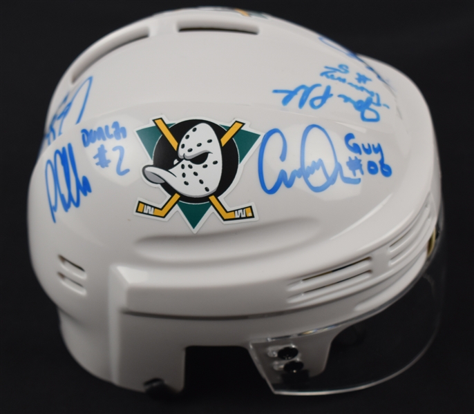 Anaheim Mighty Ducks Autographed Mini Helmet w/6 Signatures 
