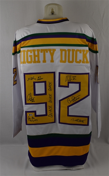 Anaheim Mighty Ducks Autographed Jersey w/6 Signatures 