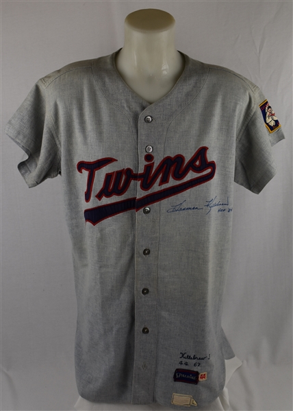 Harmon Killebrew 1967 Minnesota Twins Game Used Flannel Jersey Photomatched to the October 1st American League Pennant Deciding Game vs. Red Sox 