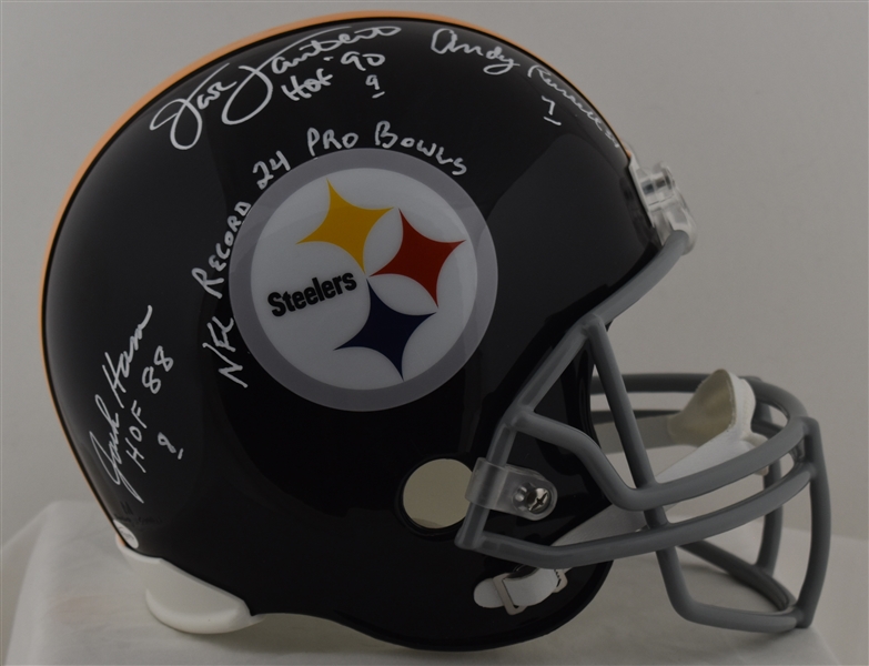 Pittsburgh Steelers Autographed & Inscribed Jack Ham Jack Lambert & Andy Russell 24 LB Pro Bowls Helmet 