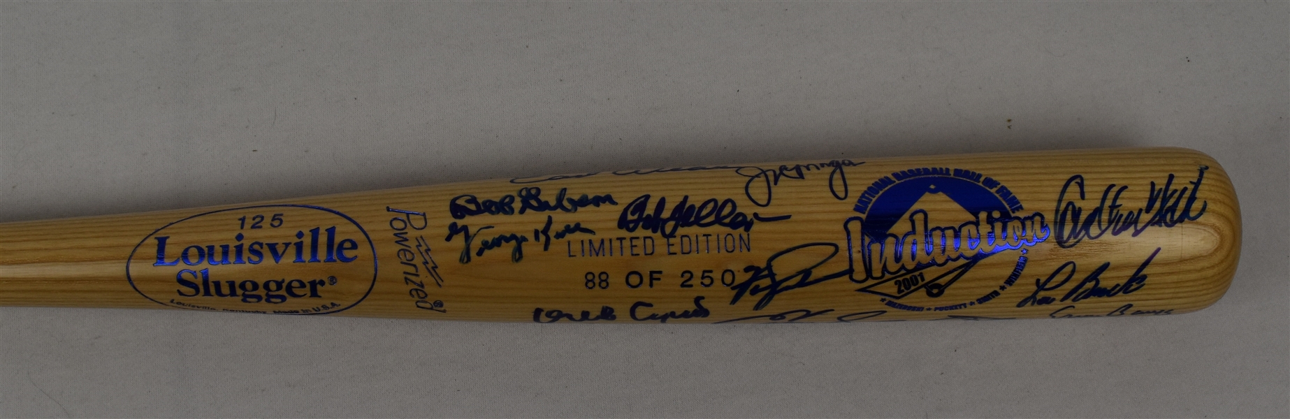 Hall of Fame 2001 Induction Limited Edition #88/250 Signed Bat w/Puckett Family Provenance