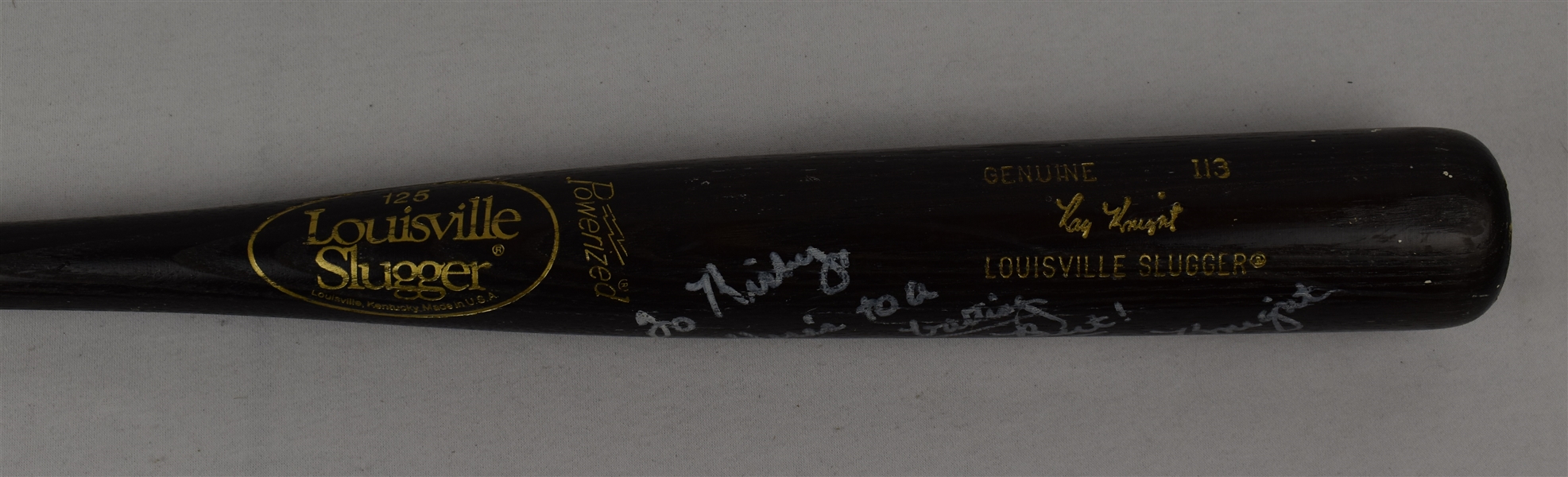 Ray Knight Game Used & Autographed Bat w/Puckett Family Provenance