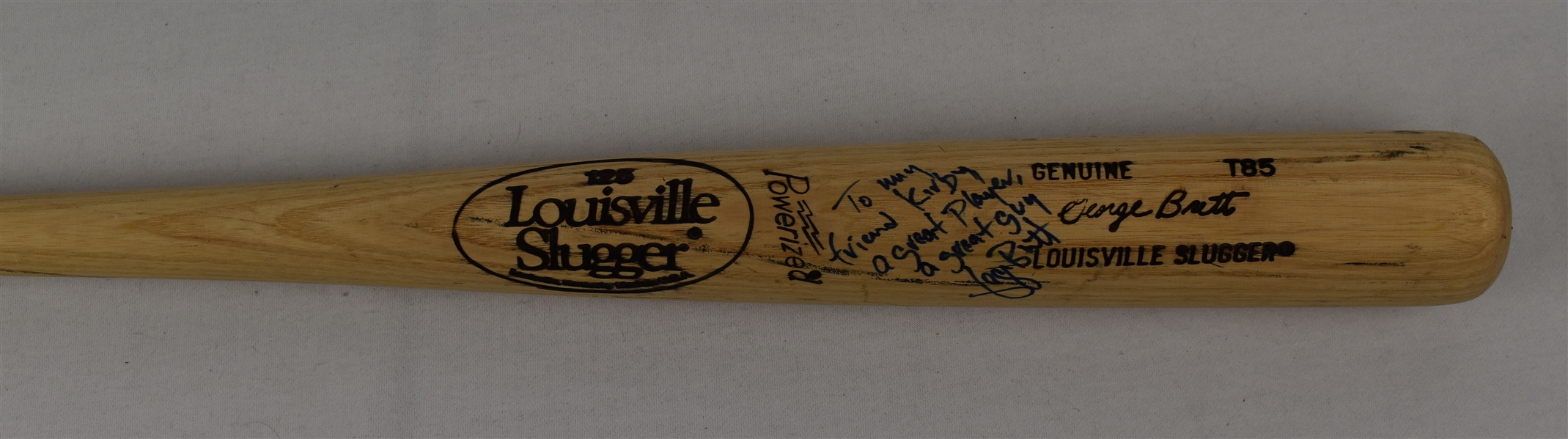 George Brett Game Issued Autographed & Inscribed Bat w/Puckett Family Provenance